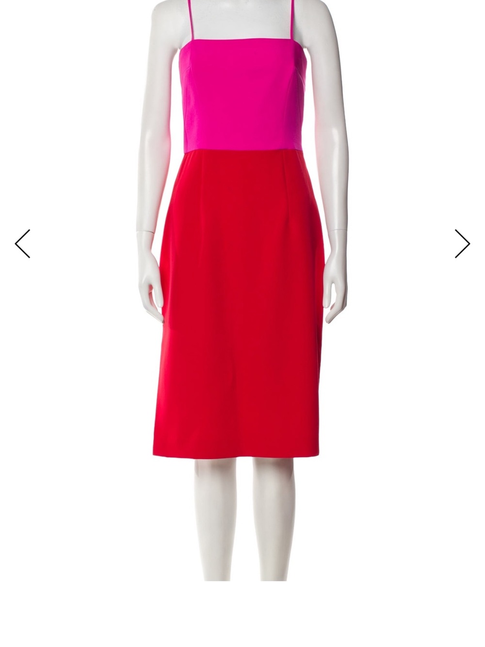 Milly Two-Tone Pink and Red Midi Dress